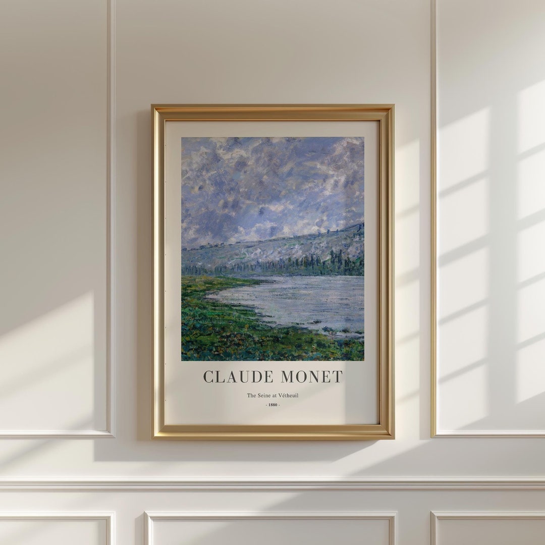 Claude Monet - the Seine at Vetheuil 1880 - Framed Wall Art - Antique ...