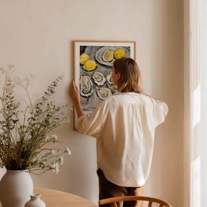 Italian Oysters Illustration: Kitchen Food Wall Art Print image 4