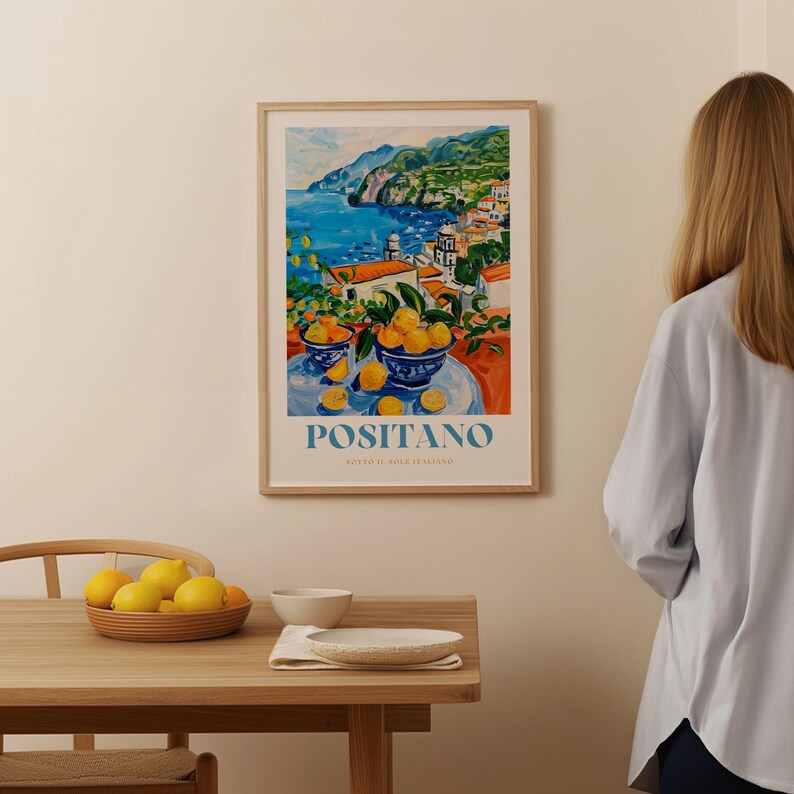 Positano Print: Framed Italian Coastal Wall Art image 15