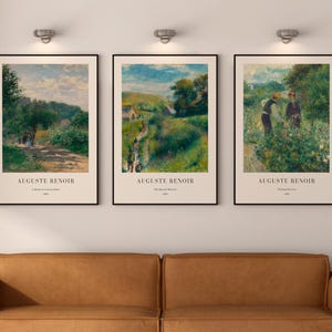 Renoir Poster Set of 3 – Impressionist Vintage Paintings, Classic Museum Art Prints, French Landscape Wall Decor image 9