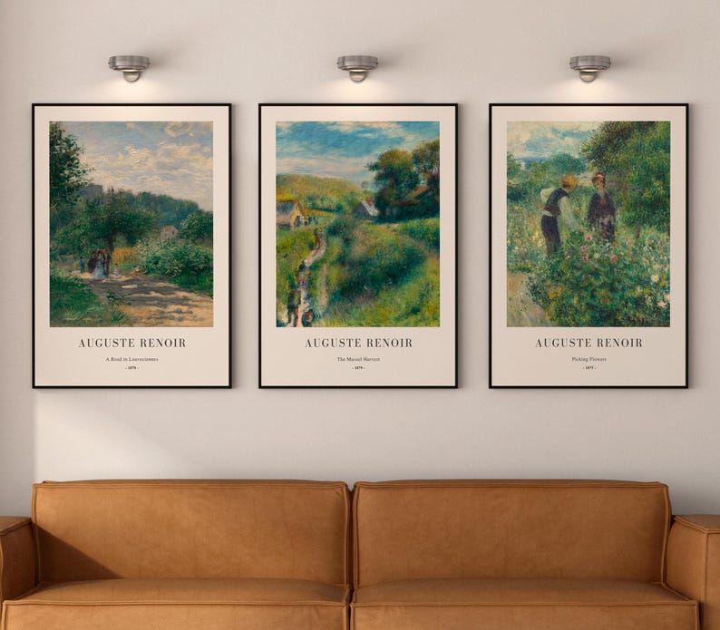 Renoir Poster Set of 3 – Impressionist Vintage Paintings, Classic Museum Art Prints, French Landscape Wall Decor image 9
