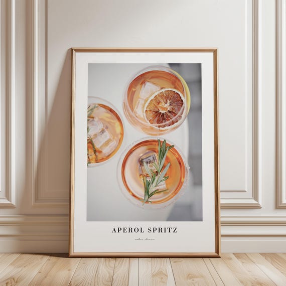 Aperol Spritz Poster: Bar Cart Cocktail Print