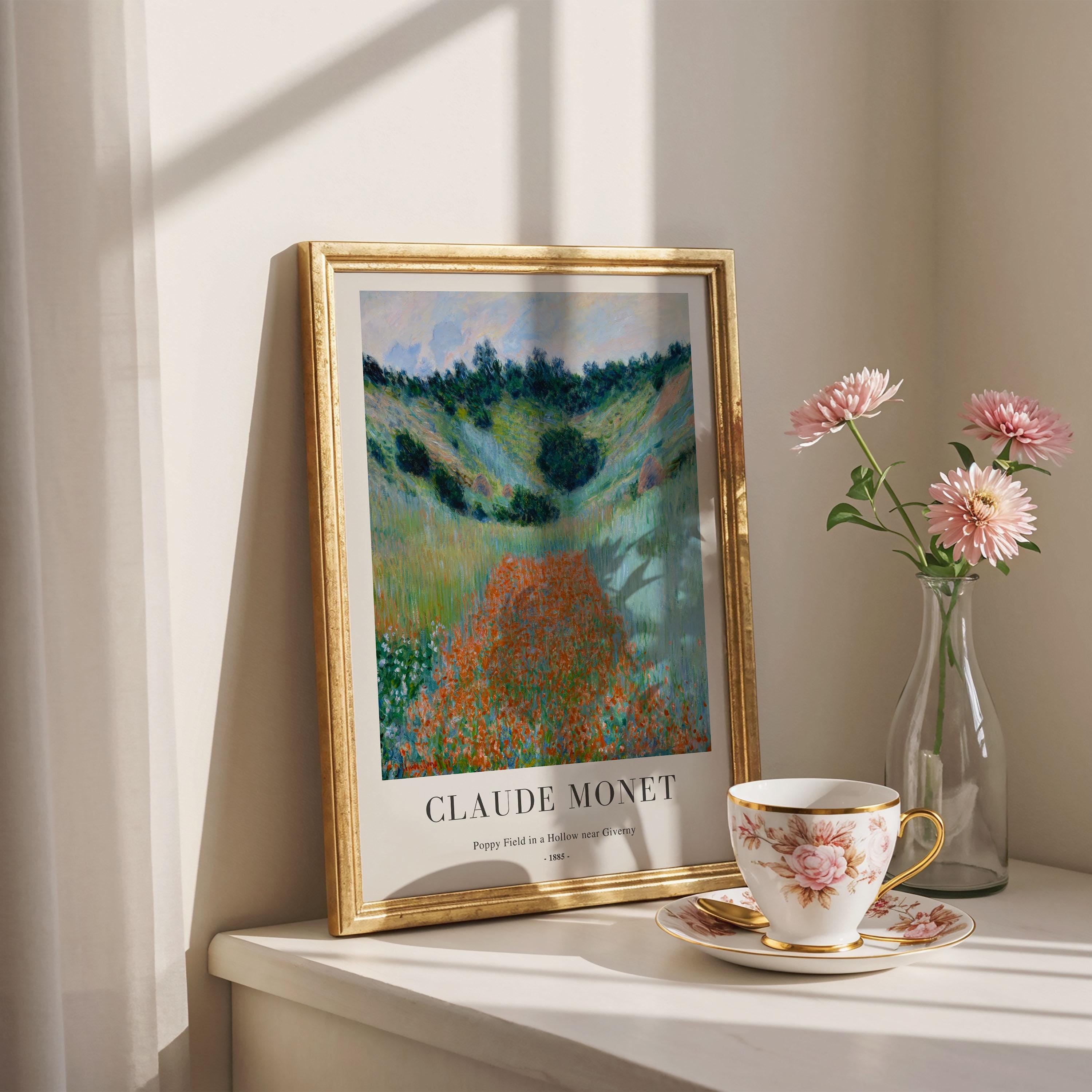 Claude Monet Poppy Field Print: Giverny Landscape, Framed Wall Art