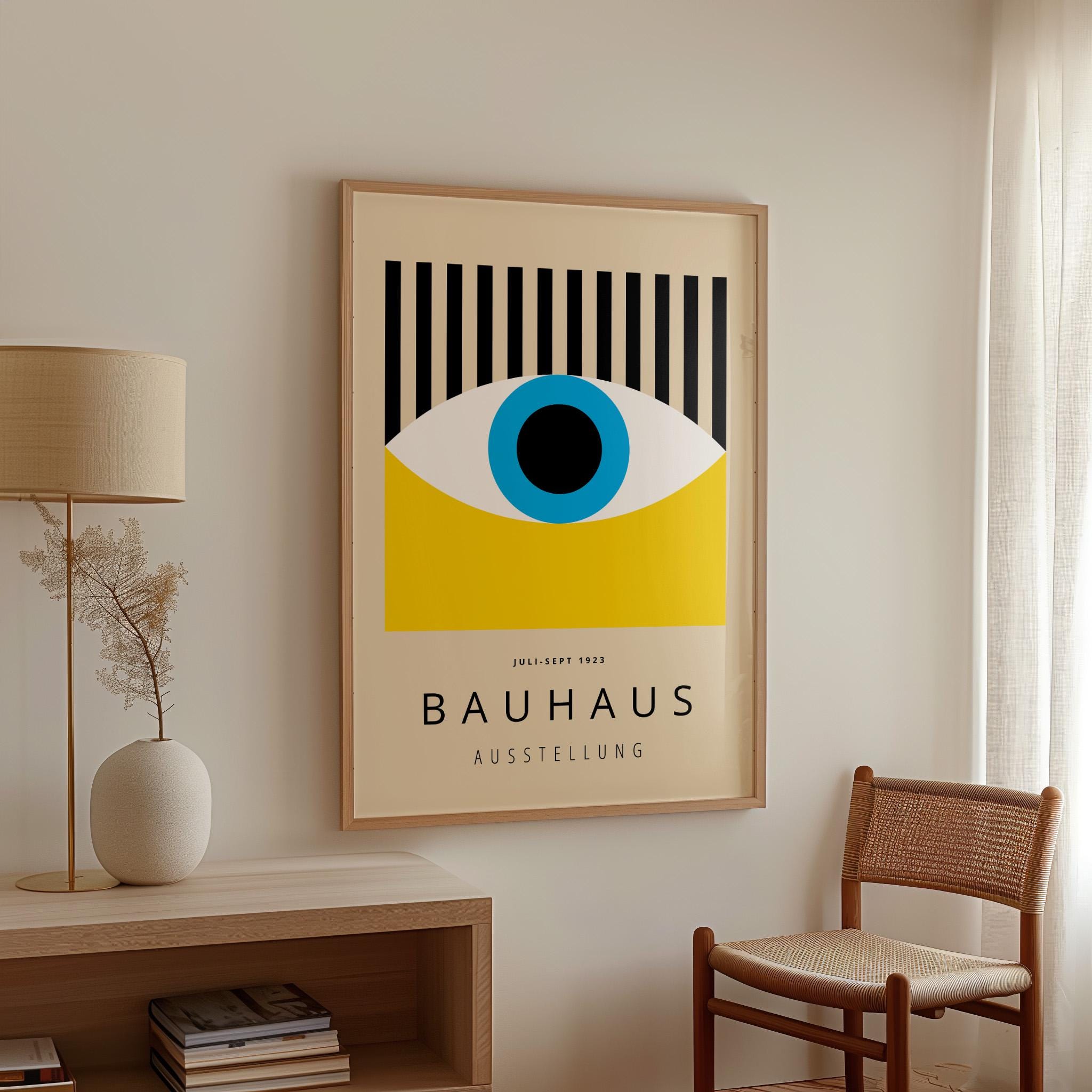 Yellow Bauhaus Eye Art Print: Mid-century Modern Wall Decor - Etsy