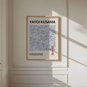 Impression YAYOI KUSAMA, décoration minimaliste encadrée d'art mural, art mural japonais, affiche Yayoi Kusama, déco minimaliste d'art moderne japonais image 5