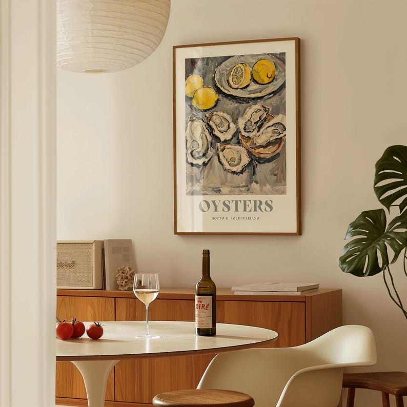 Italian Oysters Illustration: Kitchen Food Wall Art Print image 13