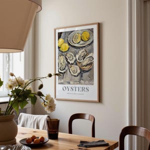 Italian Oysters Illustration: Kitchen Food Wall Art Print image 3