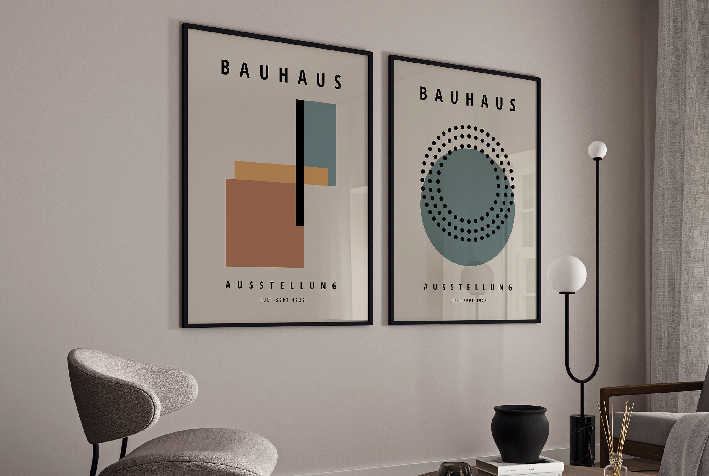 バウハウス ポスターセット 2 フレーム付きウォールアート