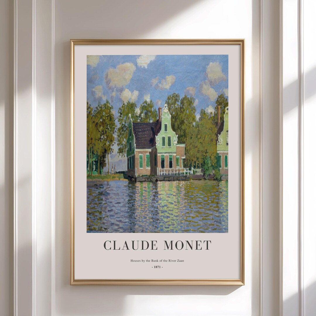 Claude Monet Houses by the River Zaan - Framed Landscape Art Print - Etsy
