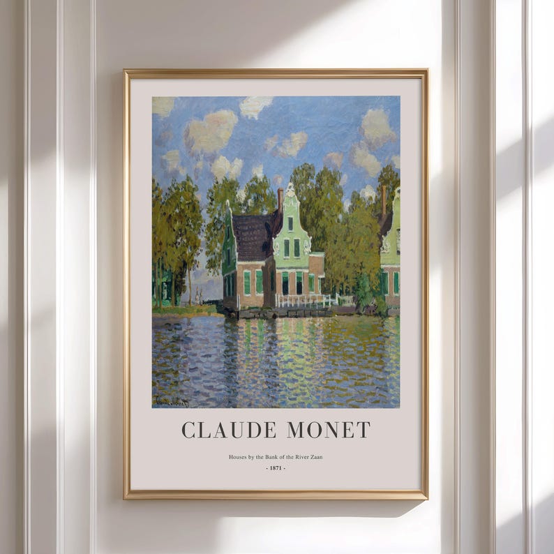 Claude Monet Houses by the River Zaan - Framed Landscape Art Print - Etsy