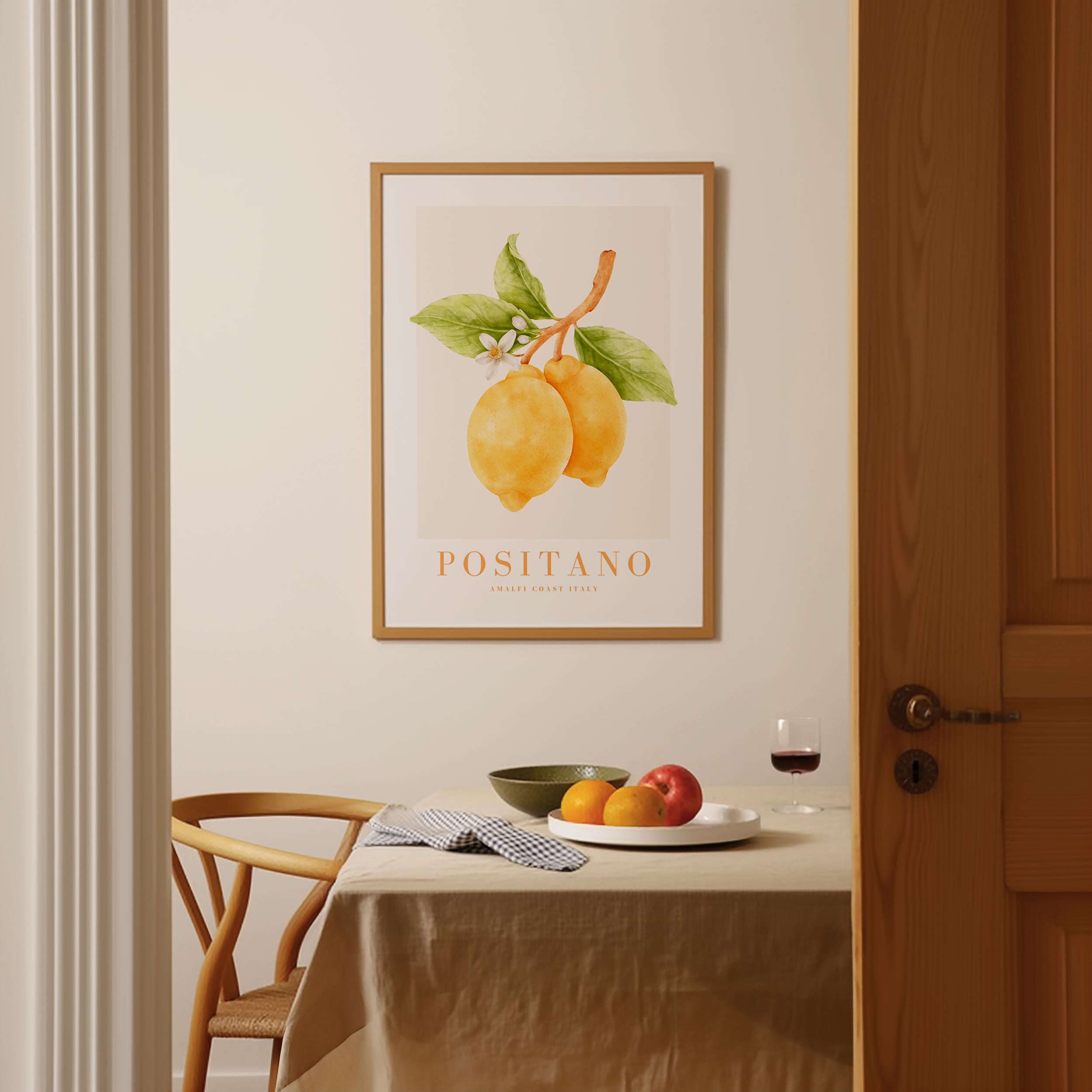 Set of 3 Framed Citrus Wall Art Prints: Italian Lemon & Orange
