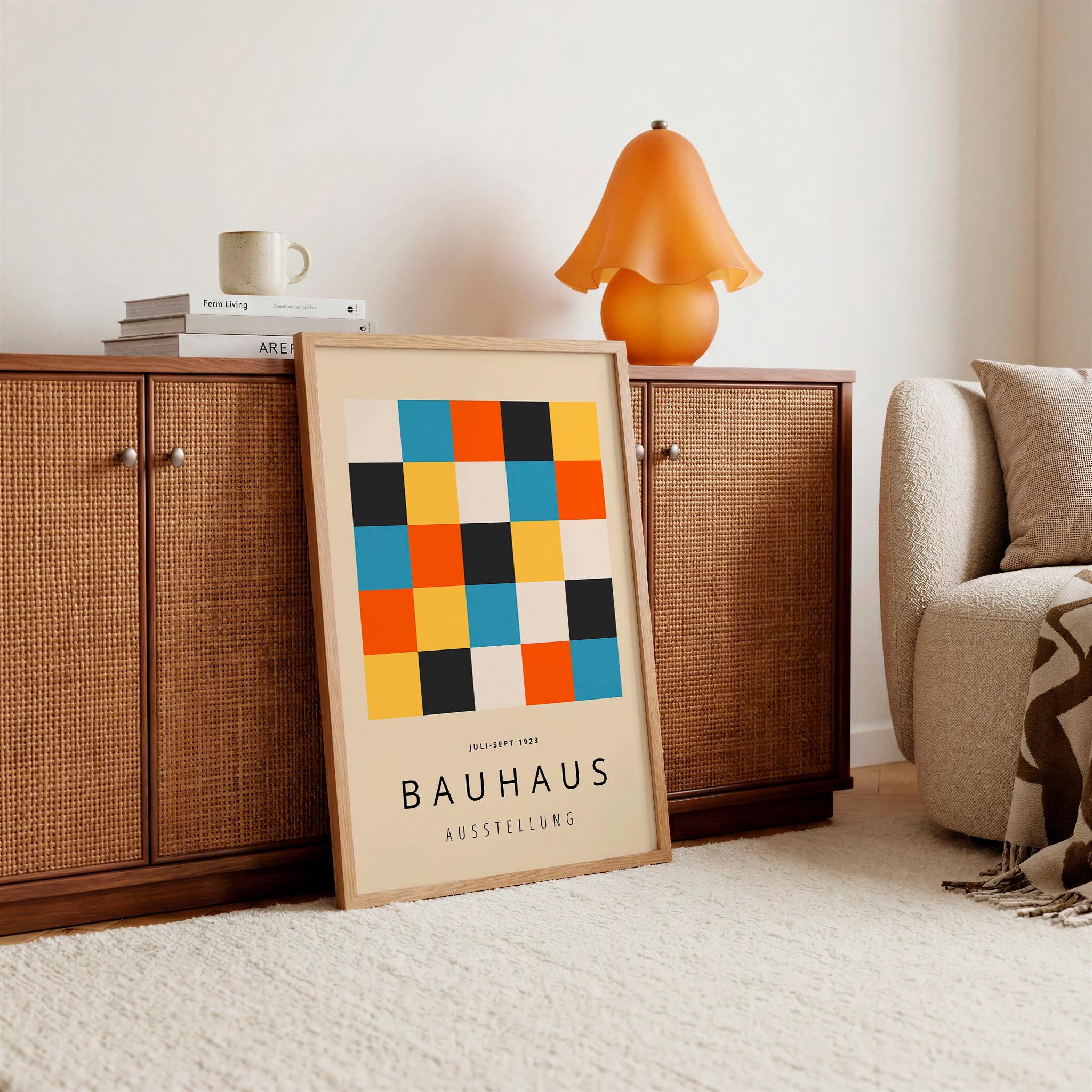 アート・デザイン・音楽 bauhaus design DUMONT Colorful Bauhaus Framed Print - Mid Century Modern Wall Art - Etsy
