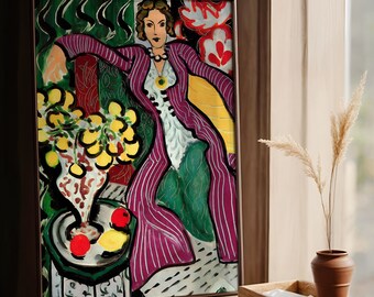 Henri Matisse - Woman in a Purple Coat 1937 - Framed Wall Henri Matisse - Woman in a Purple Coat 1937 - Framed Wall