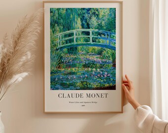 Monet Water Lilies Print: Japanese Bridge, Green Landscape Art - Etsy