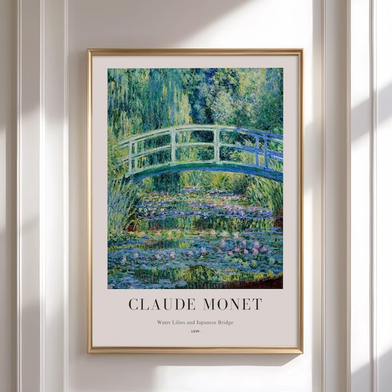 Monet Water Lilies Print: Japanese Bridge, Green Landscape Art - Etsy