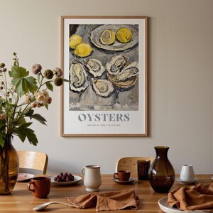 Italian Oysters Illustration: Kitchen Food Wall Art Print image 5