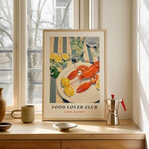 Lobster Print: Food Lover Club Kitchen Wall Art image 14