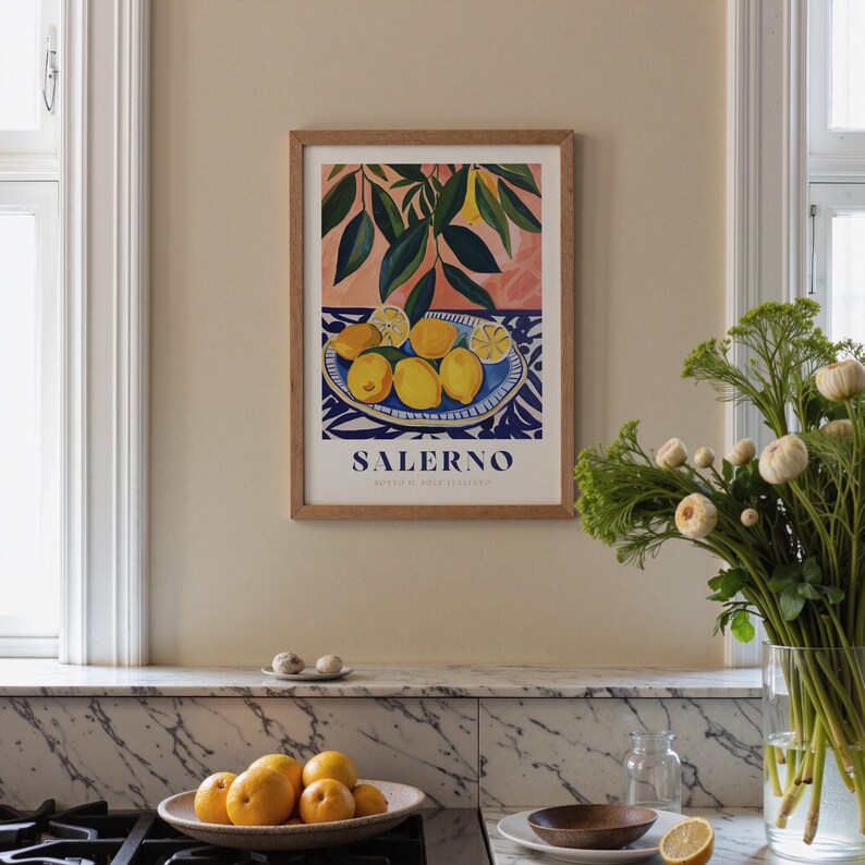 Italian Lemon Print: Kitchen Wall Art, Citrus Illustration image 13