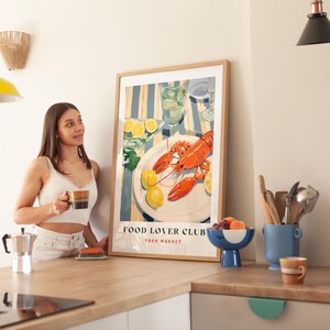 Lobster Print: Food Lover Club Kitchen Wall Art image 4
