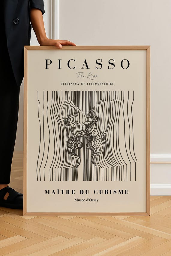 Picasso the Kiss Print: Framed Mid Century Modern Wall Art - Etsy