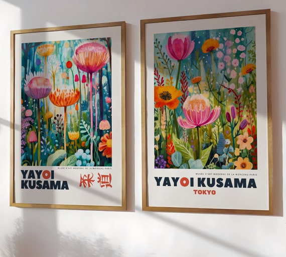 Kusama アートポスター A2版 YAYOI KUSAMA Print, Framed Wall Art Japanese Wall Art