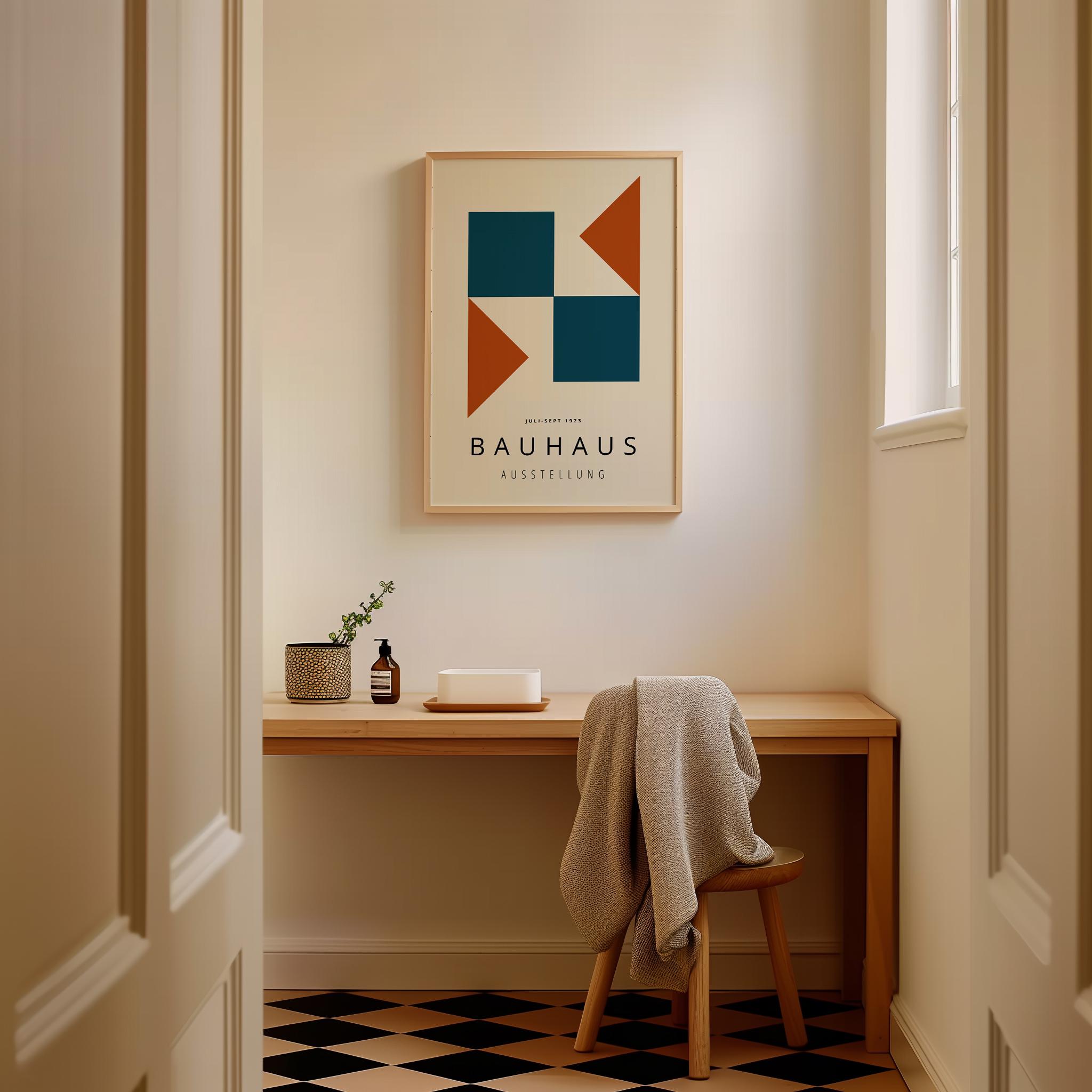 Bauhaus Geometric Print: Mid Century Modern Framed Wall Art - Etsy