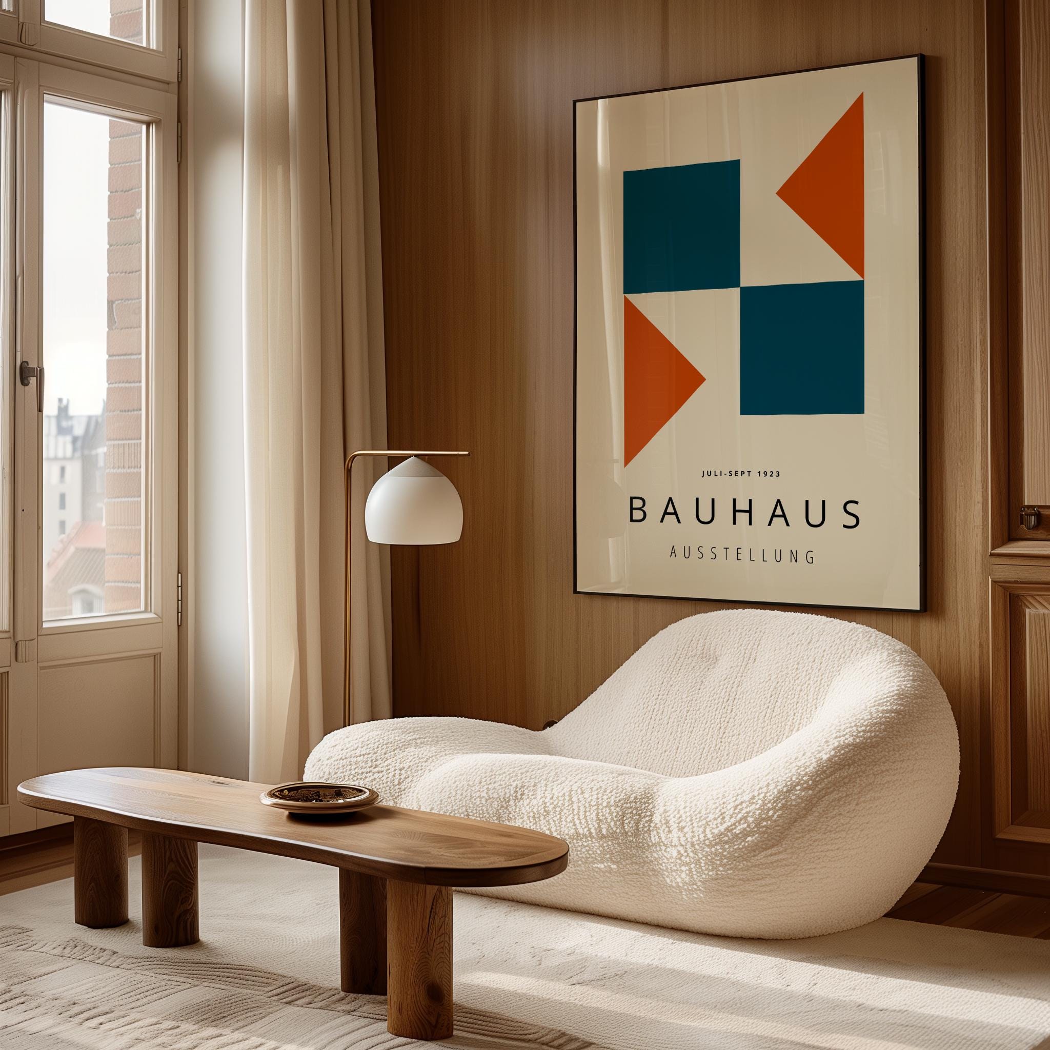 Bauhaus Geometric Print: Mid Century Modern Framed Wall Art - Etsy