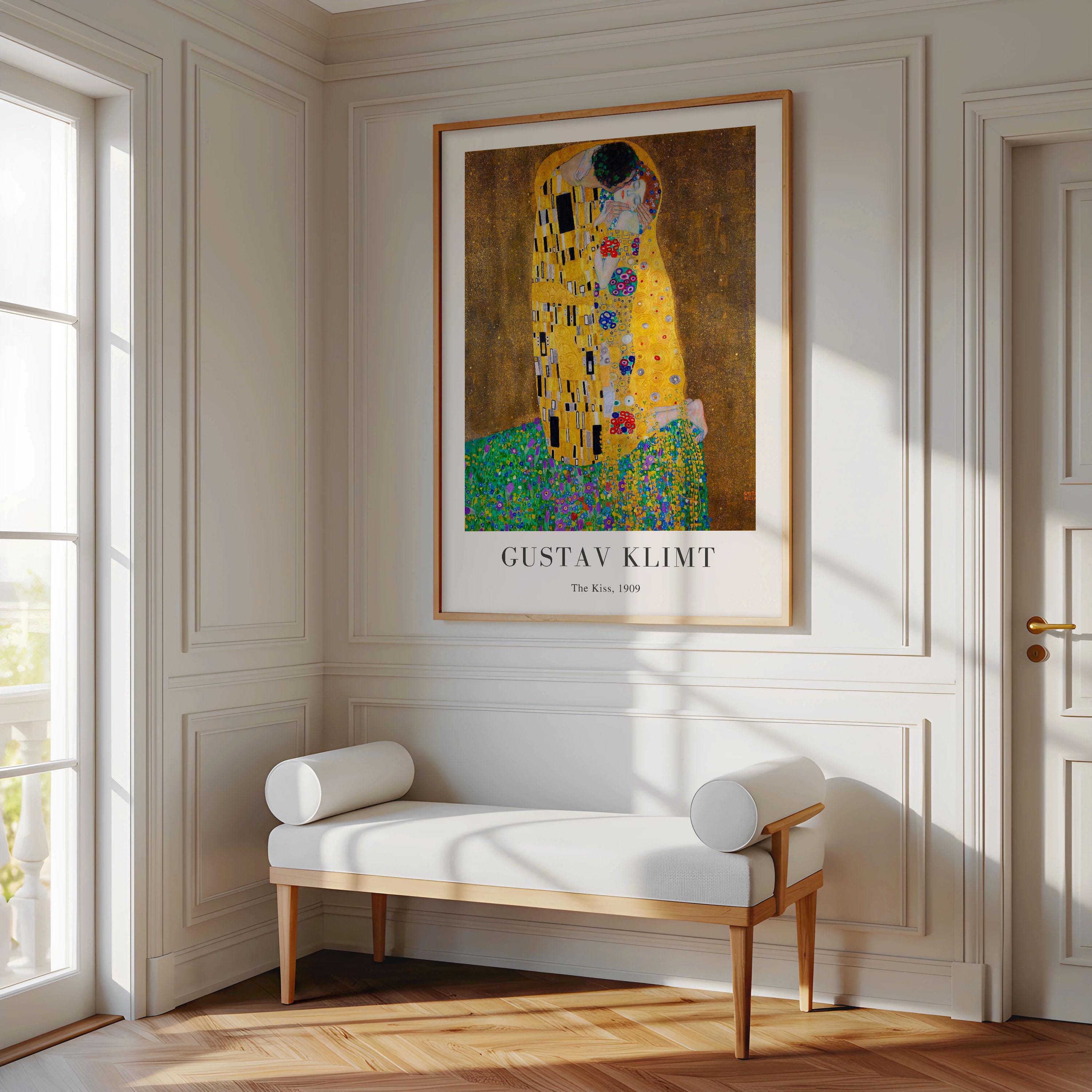 Gustav Klimt 'The Kiss' Print - Framed Antique Oil Painting - Etsy Gustav Klimt 'The Kiss' Print - Framed Antique Oil Painting - Etsy