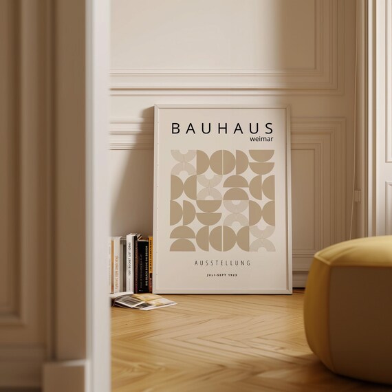 Beige Bauhaus Art Print: Mid-century Modern Framed Wall Art - Etsy