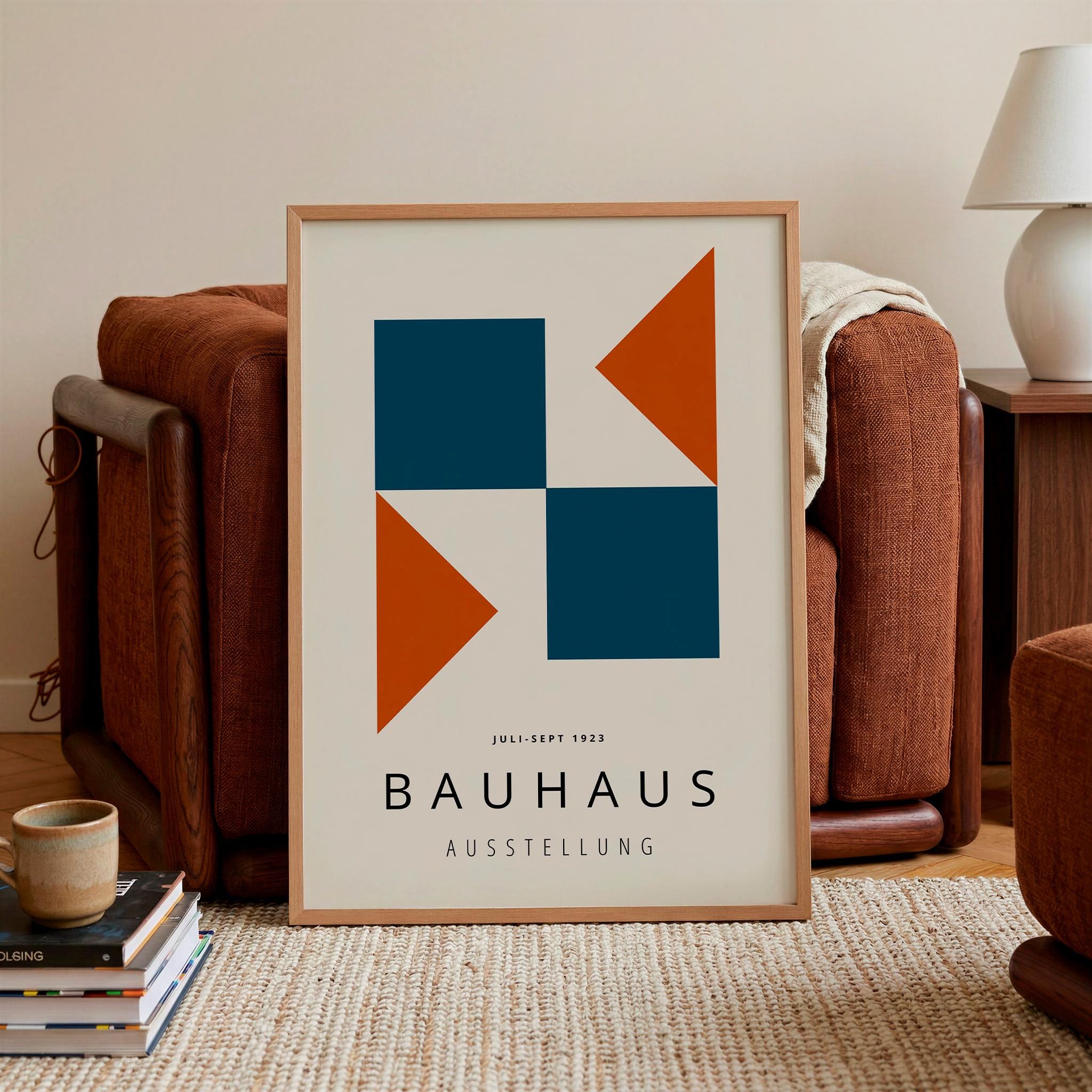 Bauhaus Geometric Print: Mid Century Modern Framed Wall Art - Etsy