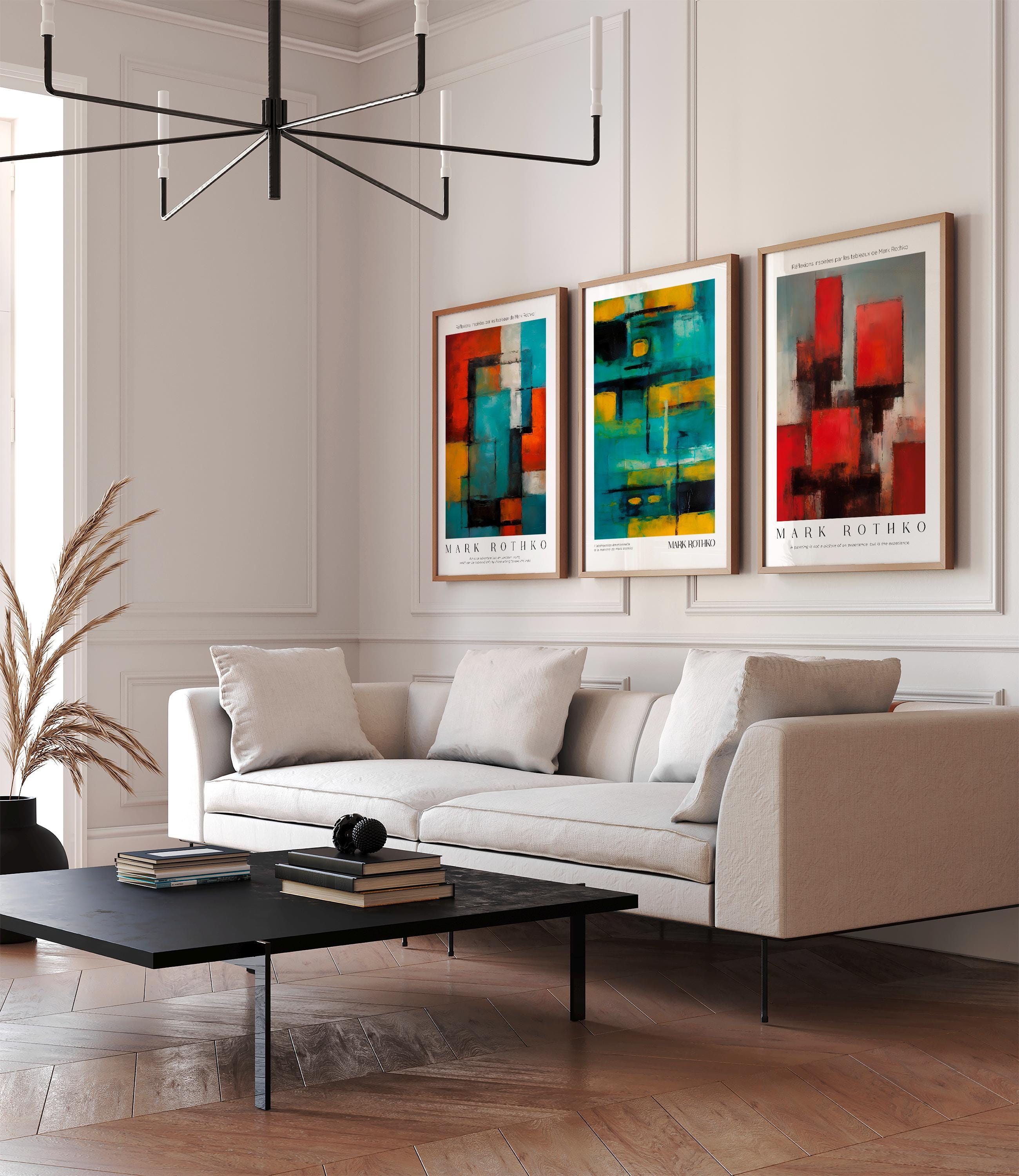 Mark Rothko Inspired Abstract Expressionist Poster Set of 3