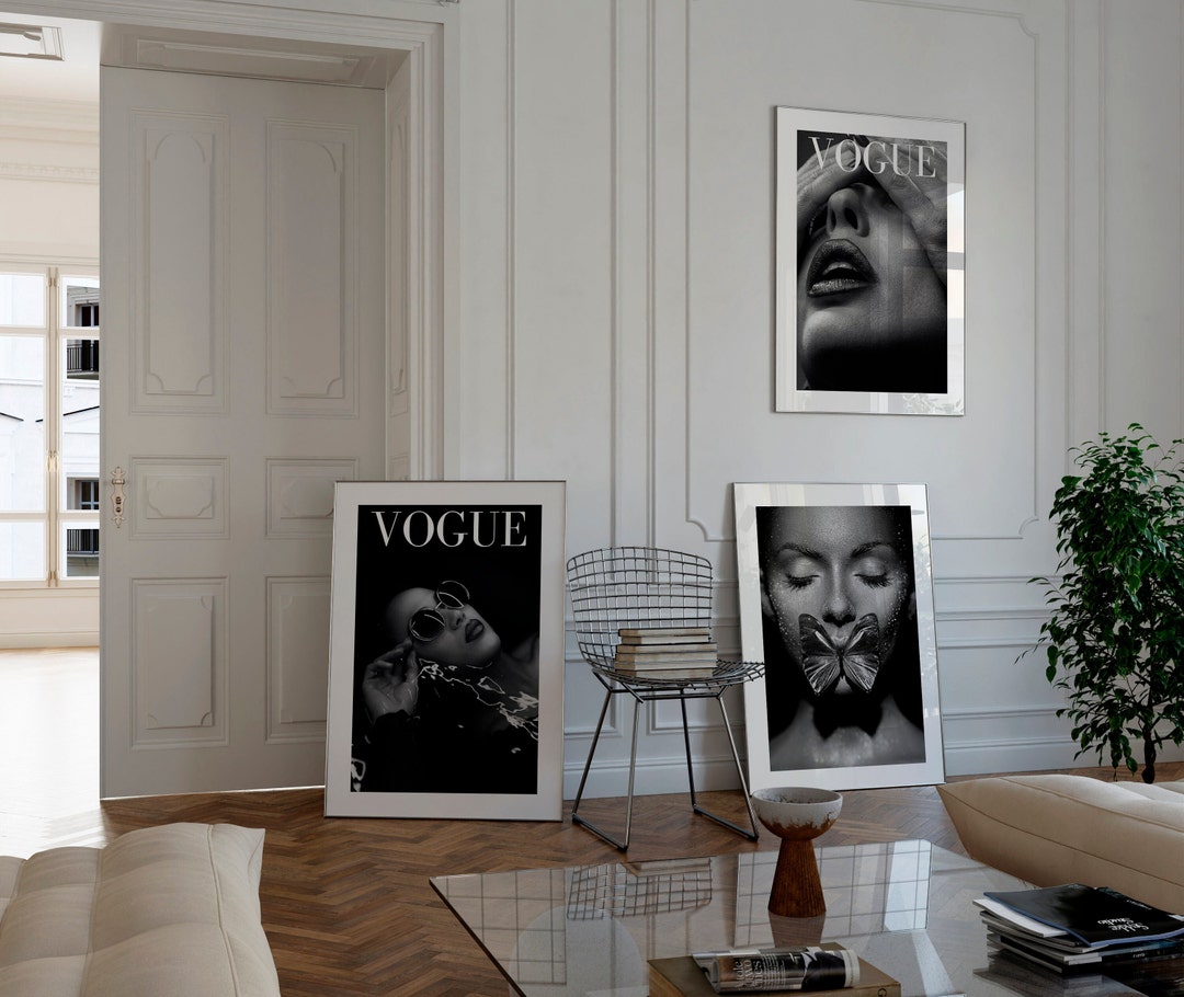 Vogue Wall Art Fashion 3 Piece Wall Art Black and White Etsy