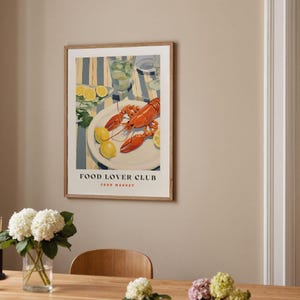 Lobster Print: Food Lover Club Kitchen Wall Art image 12