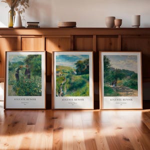Renoir Poster Set of 3 – Impressionist Vintage Paintings, Classic Museum Art Prints, French Landscape Wall Decor image 17