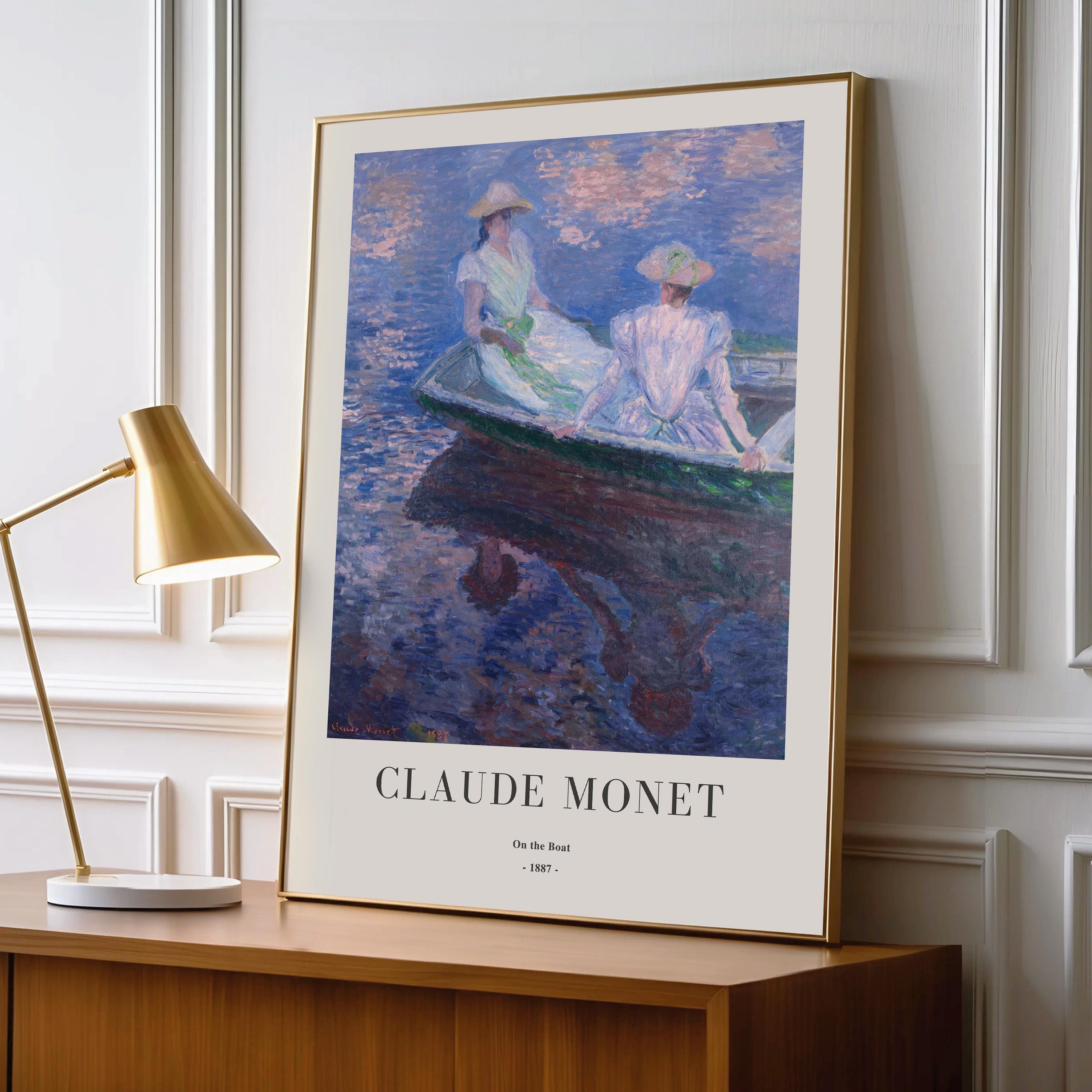 Claude Monet - On the Boat - Framed Impressionist Landscape Art