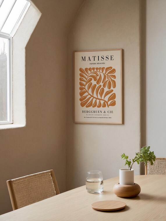 Matisse Leaf Print: Ochre Botanical Wall Art, Framed Option - Etsy