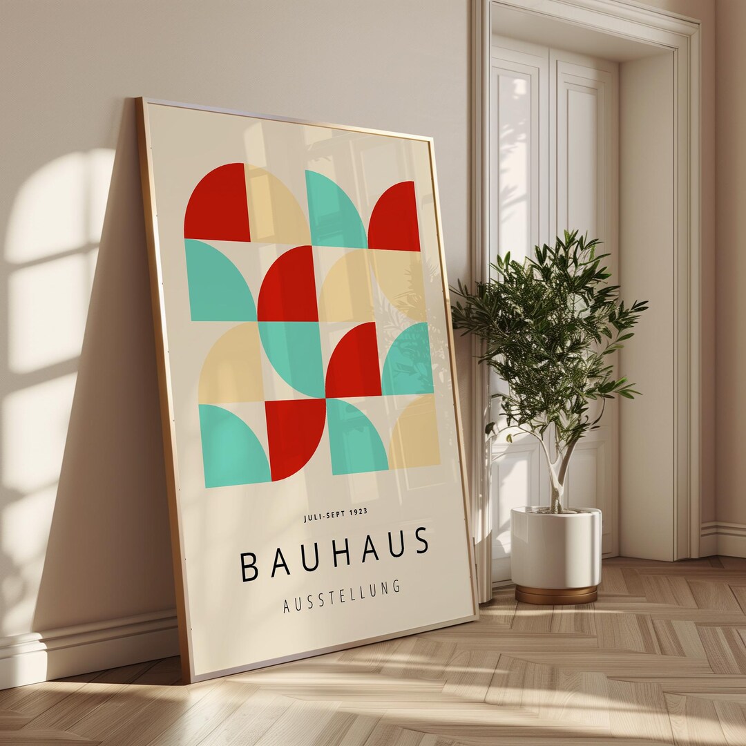 Modern Bauhaus Art Print: Framed Geometric Wall Decor - Etsy