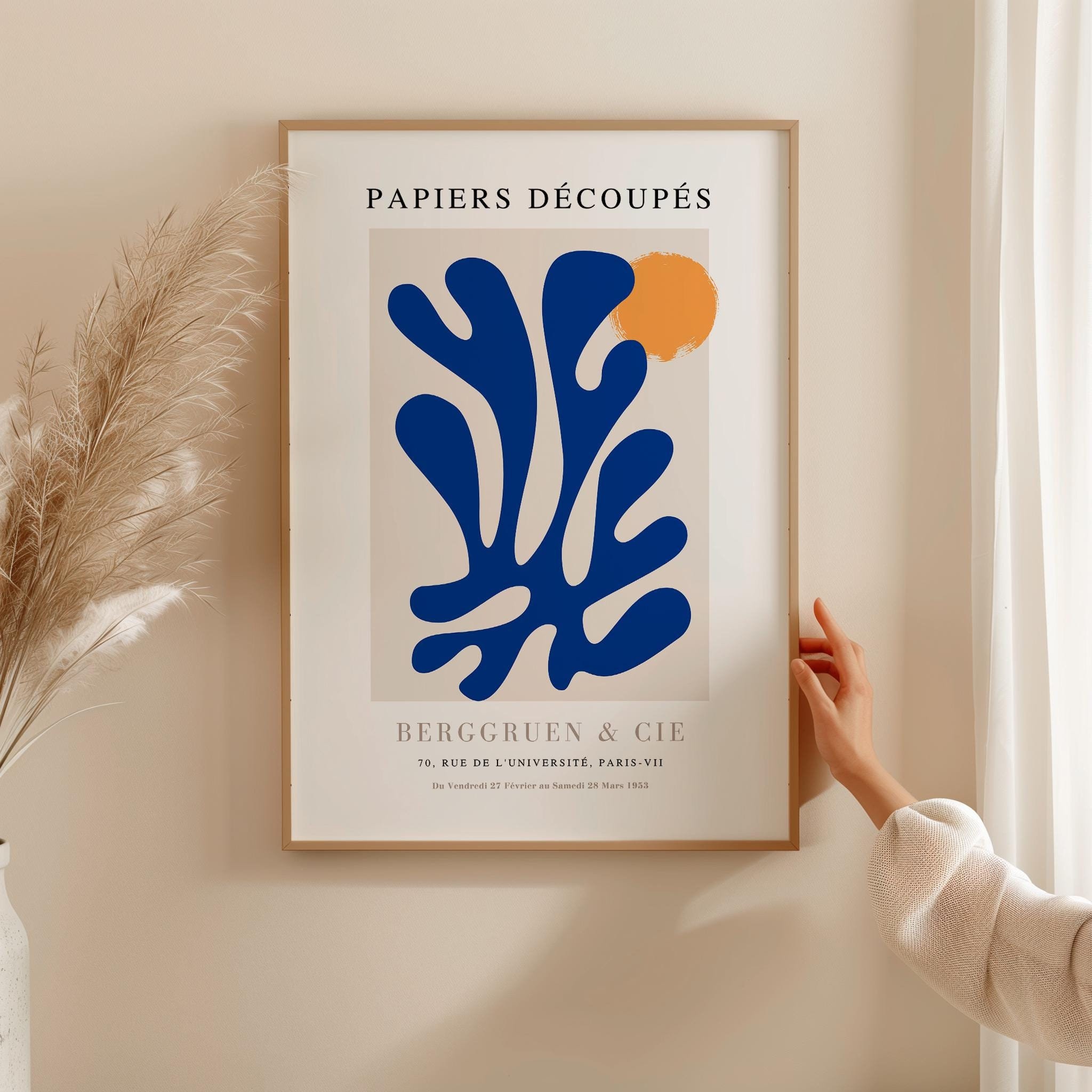 Blue Matisse Art Print: Papiers Decoupes, Mid-century Modern