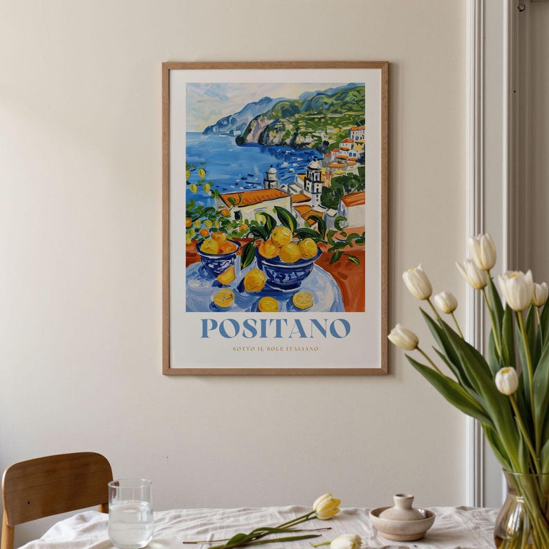 Positano Print: Framed Italian Coastal Wall Art image 3