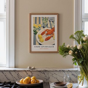Lobster Print: Food Lover Club Kitchen Wall Art image 8