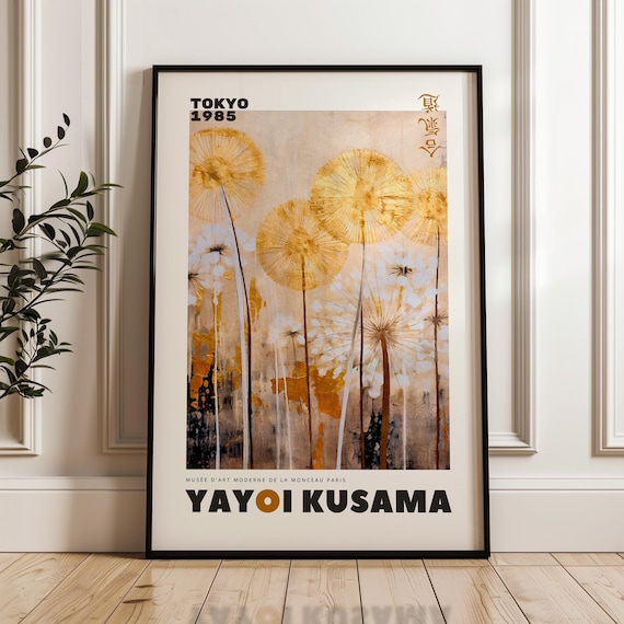 正式的 YAYOI KUSAMA Art Wall Japanese Art Wall Framed Print, アート・デザイン・音楽