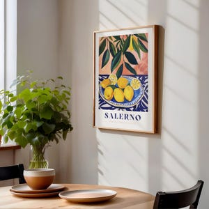Italian Lemon Print: Kitchen Wall Art, Citrus Illustration image 6