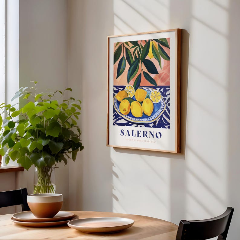 Italian Lemon Print: Kitchen Wall Art, Citrus Illustration image 6