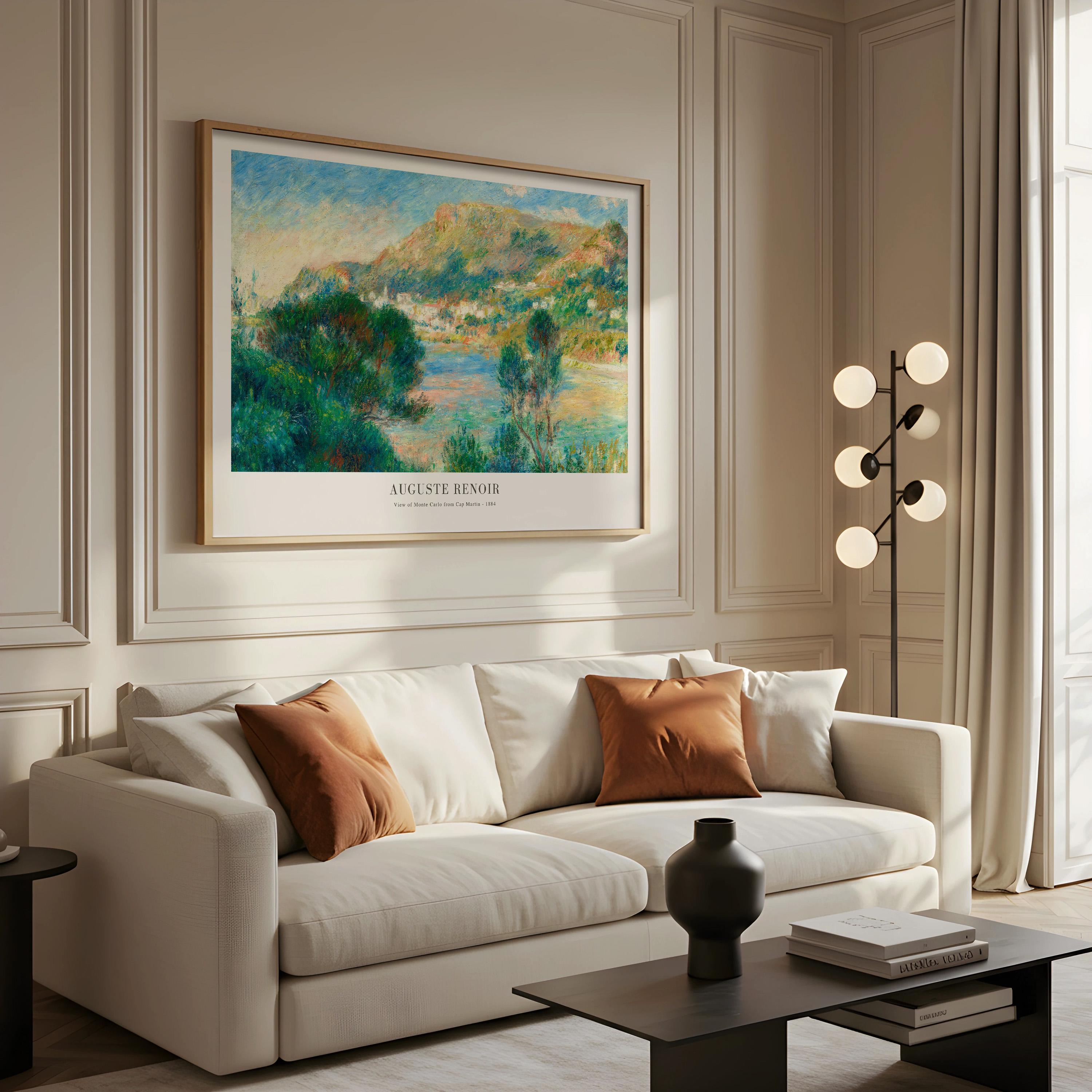 Renoir Monte Carlo View Print: Vintage Landscape Painting, Framed