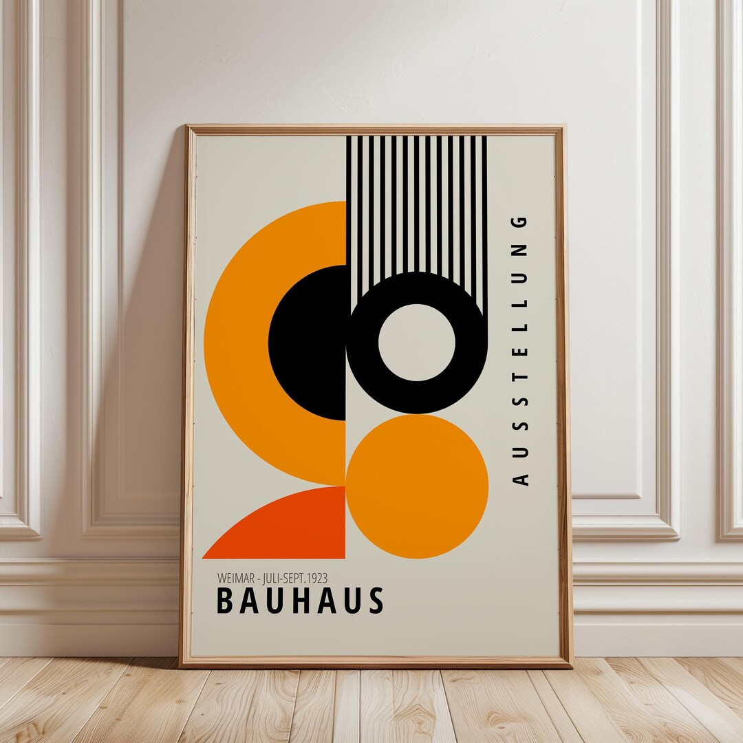 Orange Bauhaus Poster: Mid-century Modern Framed Wall Art - Etsy