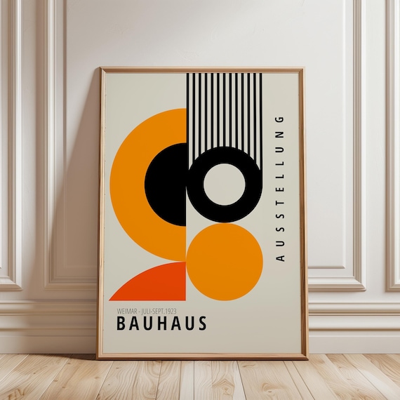 Orange Bauhaus Poster: Mid-century Modern Framed Wall Art - Etsy
