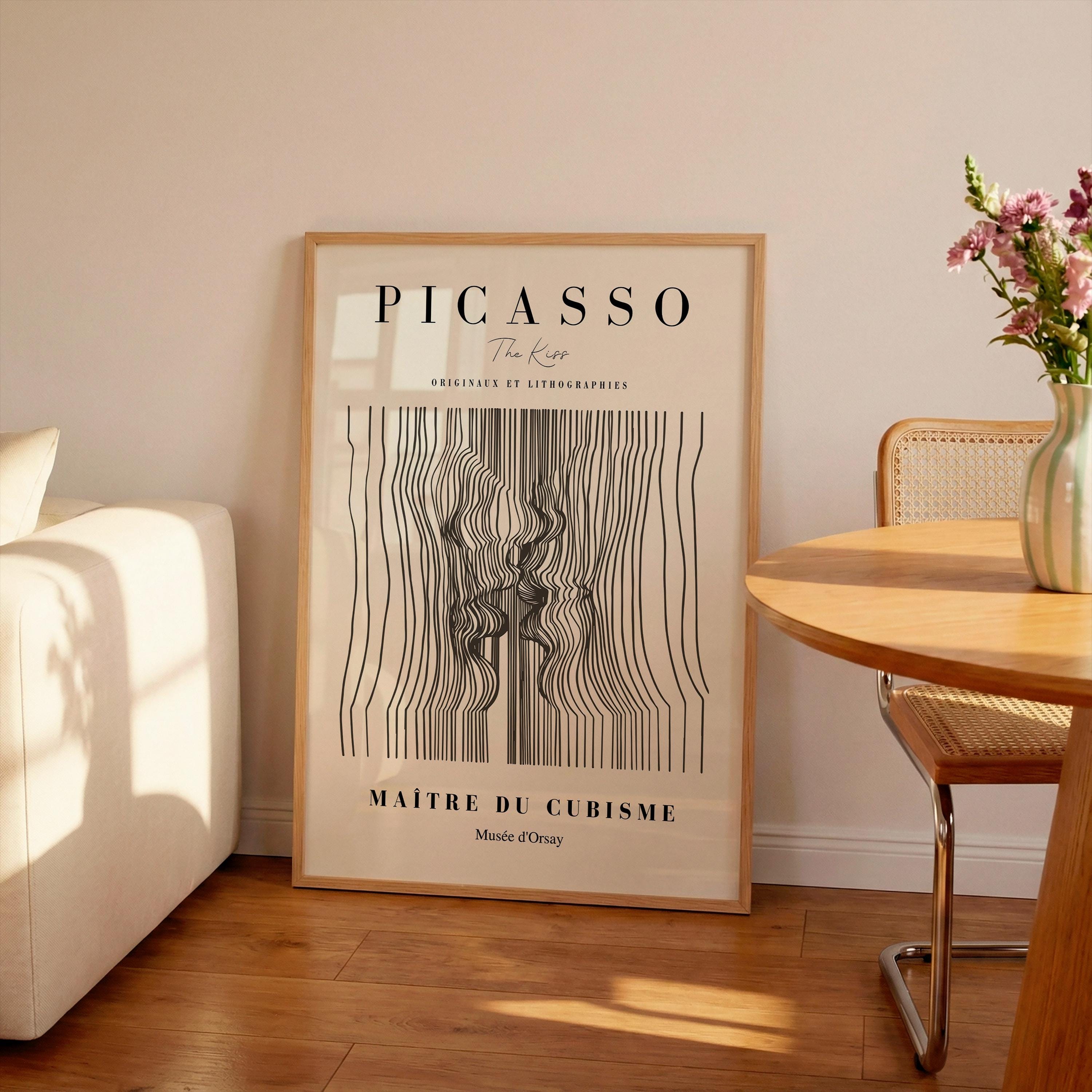 Picasso the Kiss Print: Framed Mid Century Modern Wall Art - Etsy