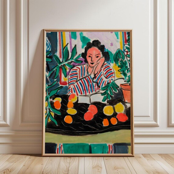 アンリ・マティスの版画：エトルリアの花瓶のある室内、額入り壁アート