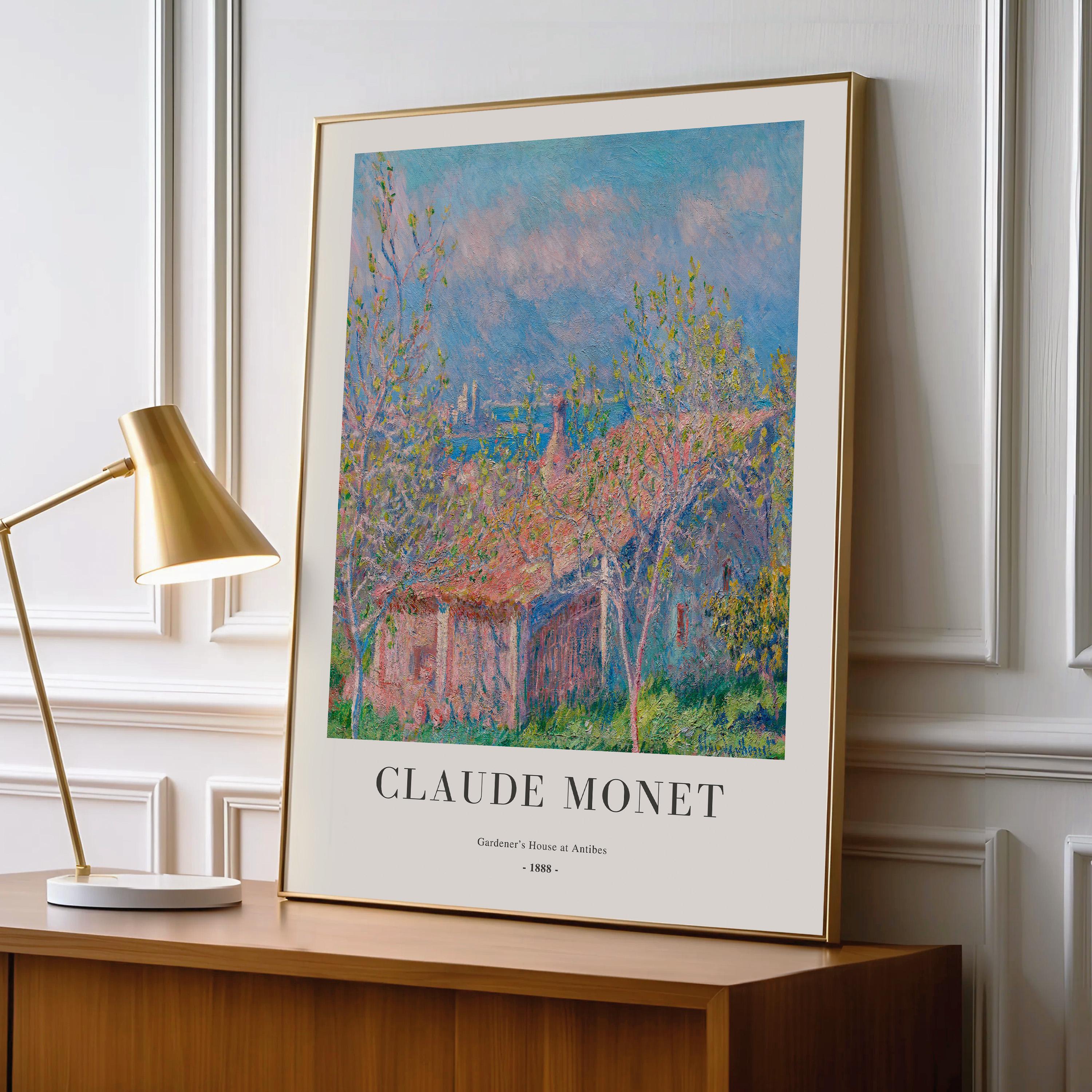 クロード・モネ［アンティーブの庭師の家］ クロード・モネの版画：アンティーブの庭師の家、額入り素朴な風景画