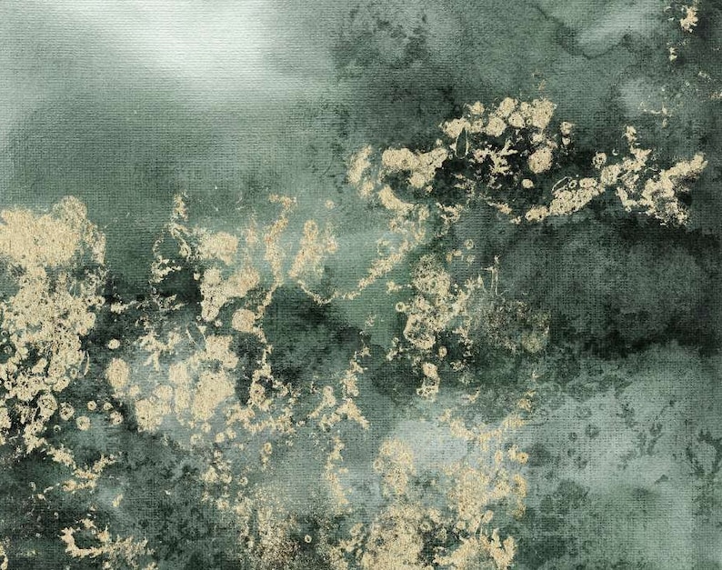 Sage Green and Gold Set of 3 Prints, Abstract Art Prints, Gallery Wall